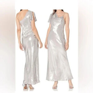 BCBG Maxazria Folmar maxi silver dress